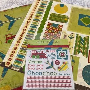 🚞 CRATE DESIGNS “ZOOM” SCRAPBOOK BUNDLE. RETIRED DESIGN.